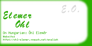 elemer ohl business card