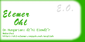 elemer ohl business card